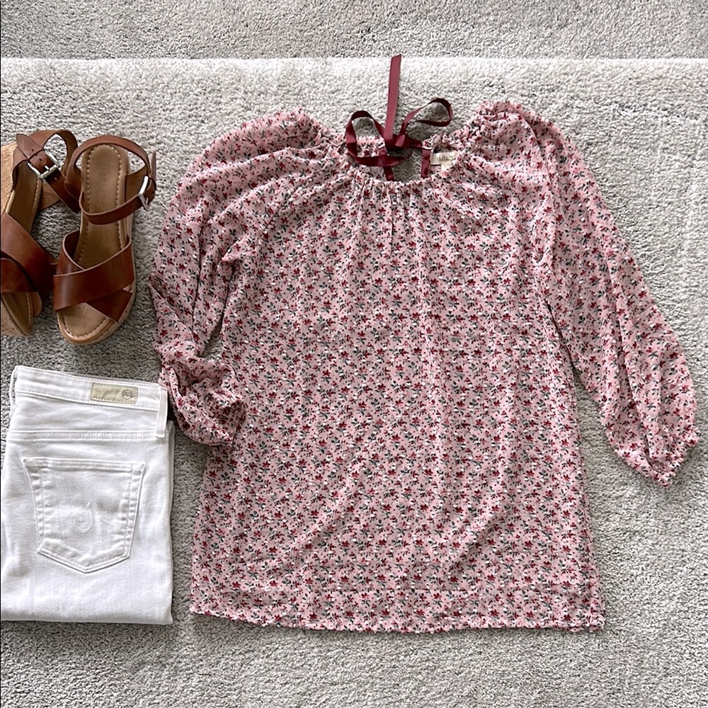 Matilda Jane Chelsea Pink Micro Floral Blouse - Picture 2 of 10